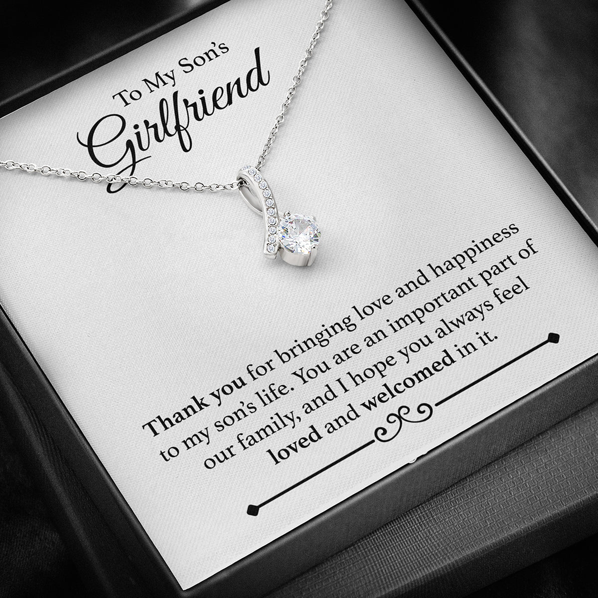 To My Son's Girlfriend - Alluring Beauty Necklace - Thank You