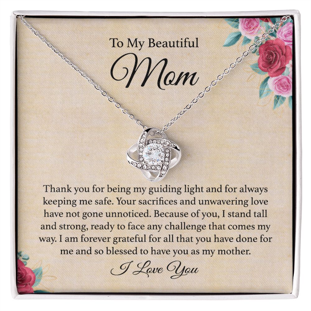 To My Beautiful Mom - Guiding Light - Love Knot Necklace