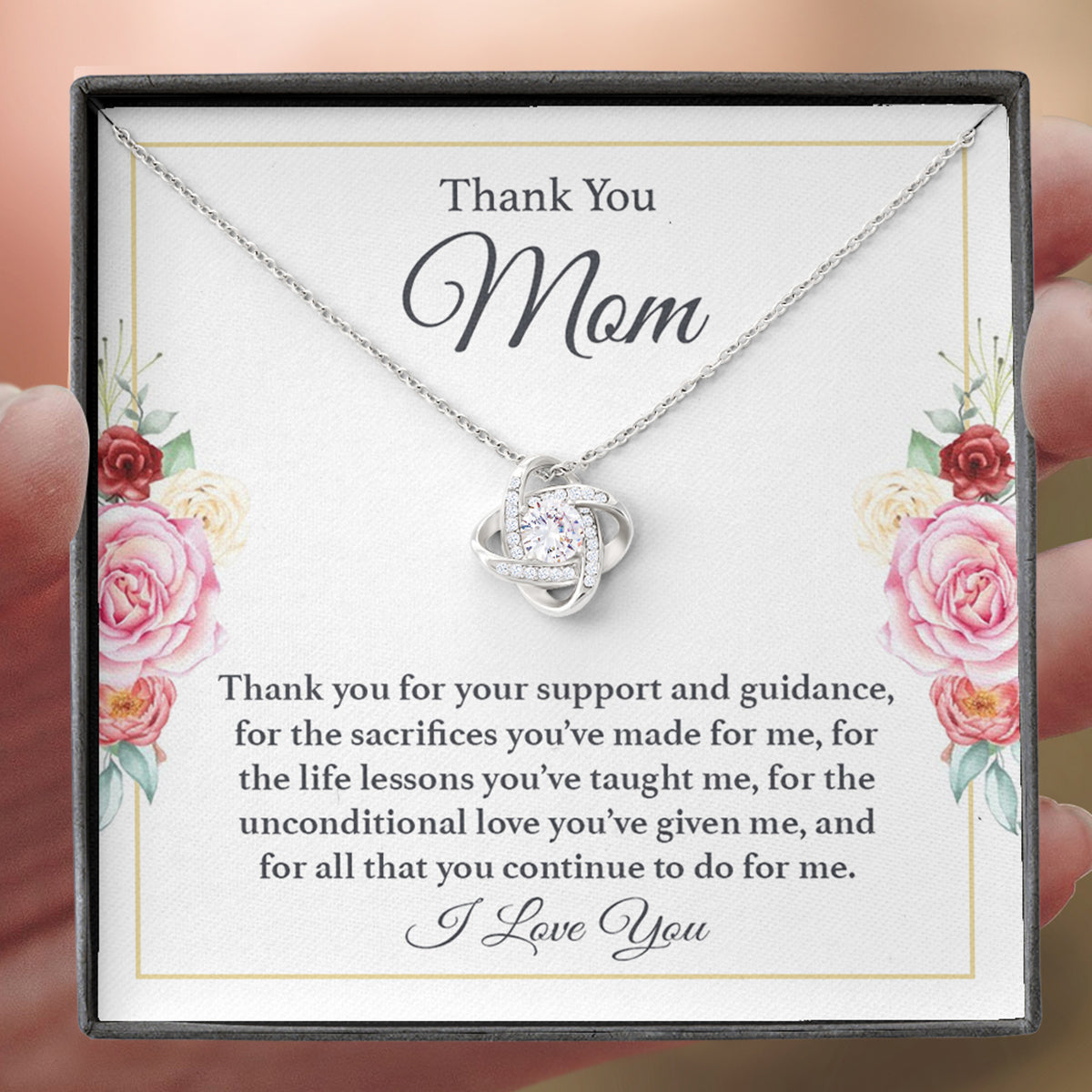 Thank You Mom Necklace - I Love You