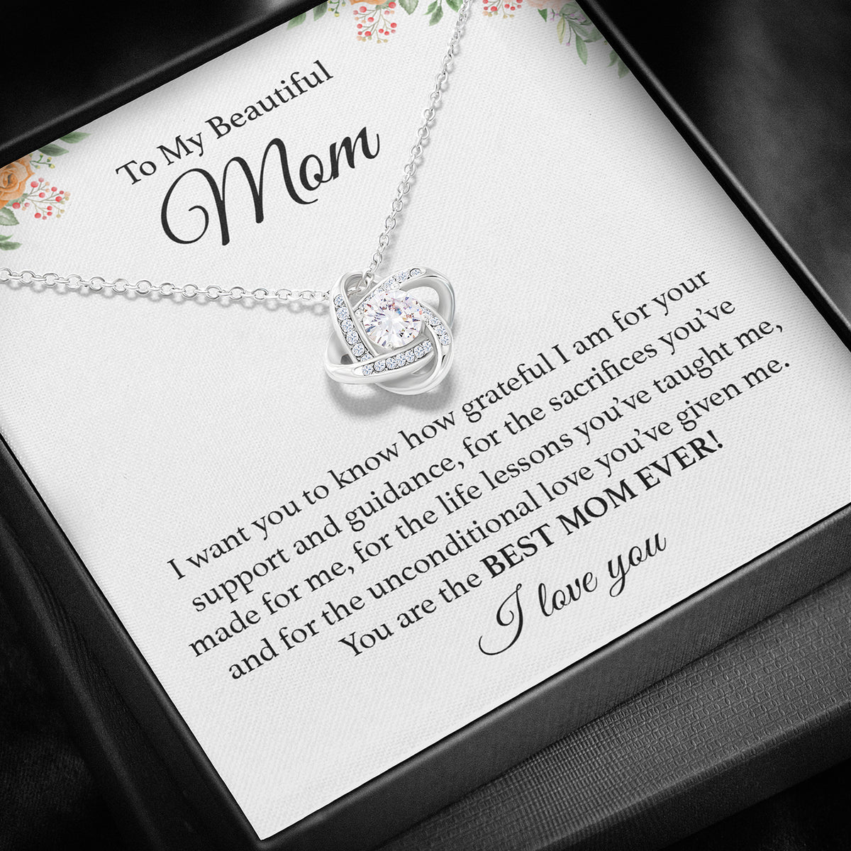 Beautiful Mom Necklace - I am Grateful for You